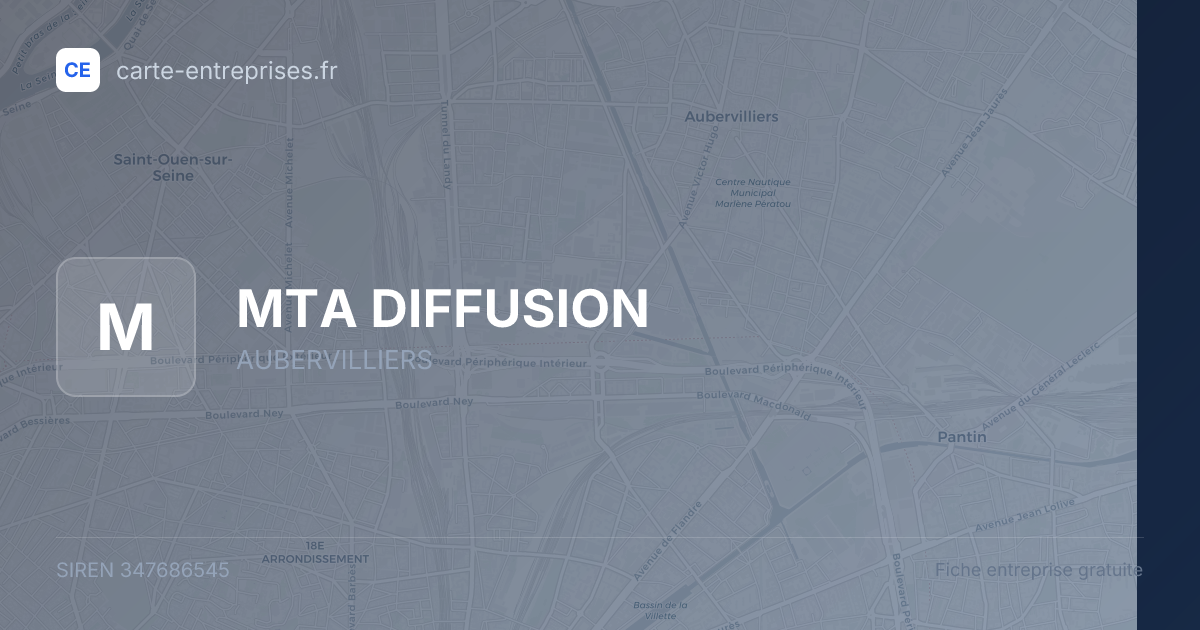 MTA DIFFUSION — 347686545 — fiche entreprise