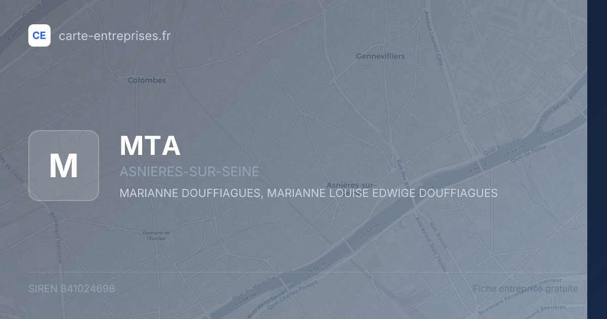 MTA — 841024698 — fiche entreprise