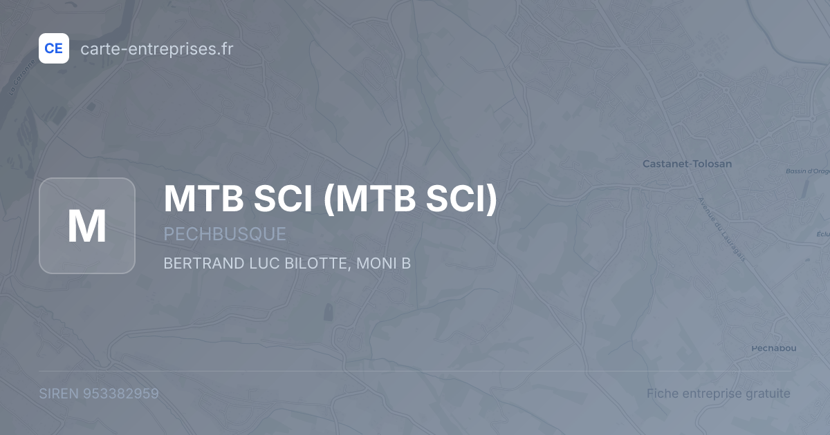 MTB SCI — 953382959 — fiche entreprise