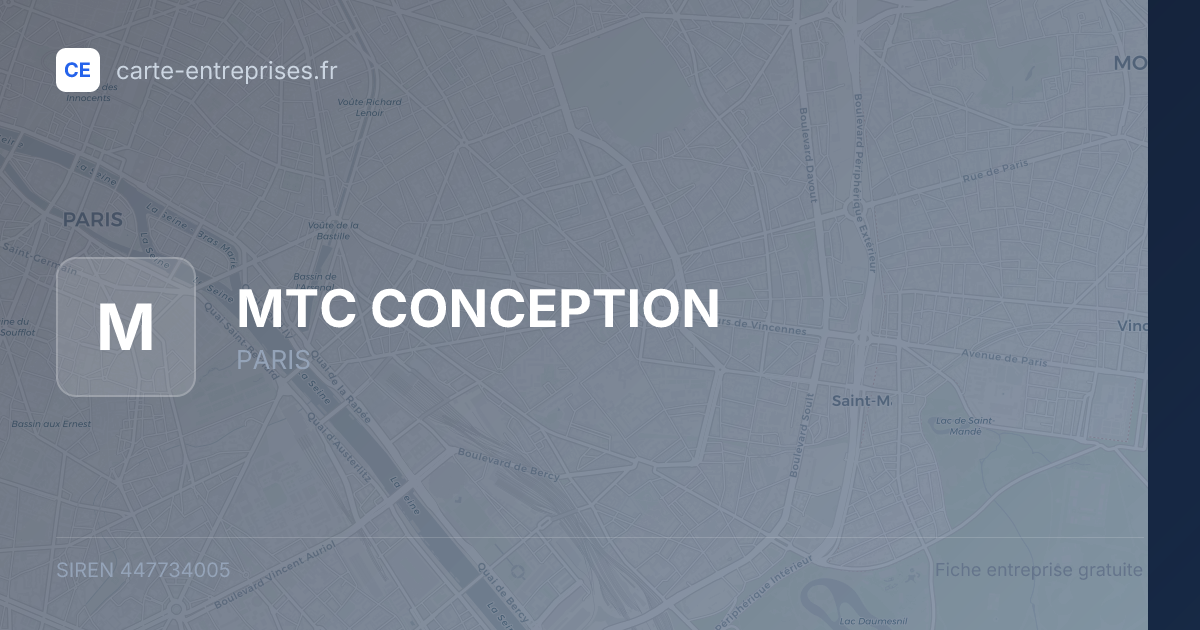 MTC CONCEPTION — 447734005 — fiche entreprise