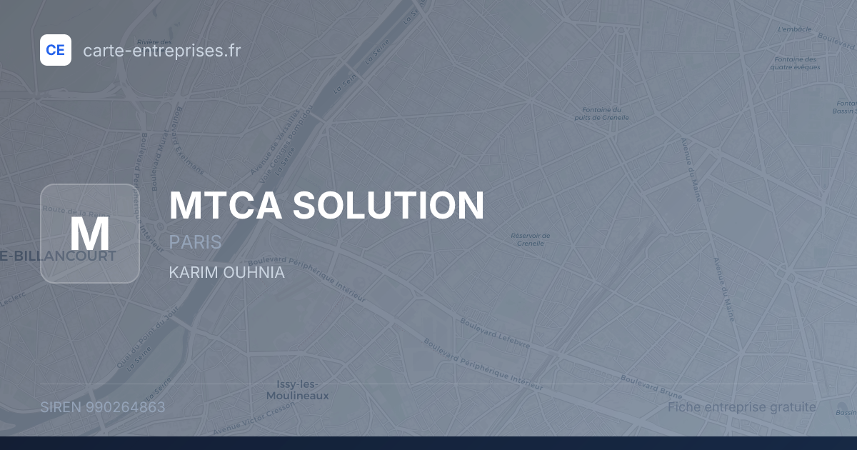 MTCA SOLUTION — 990264863 — fiche entreprise
