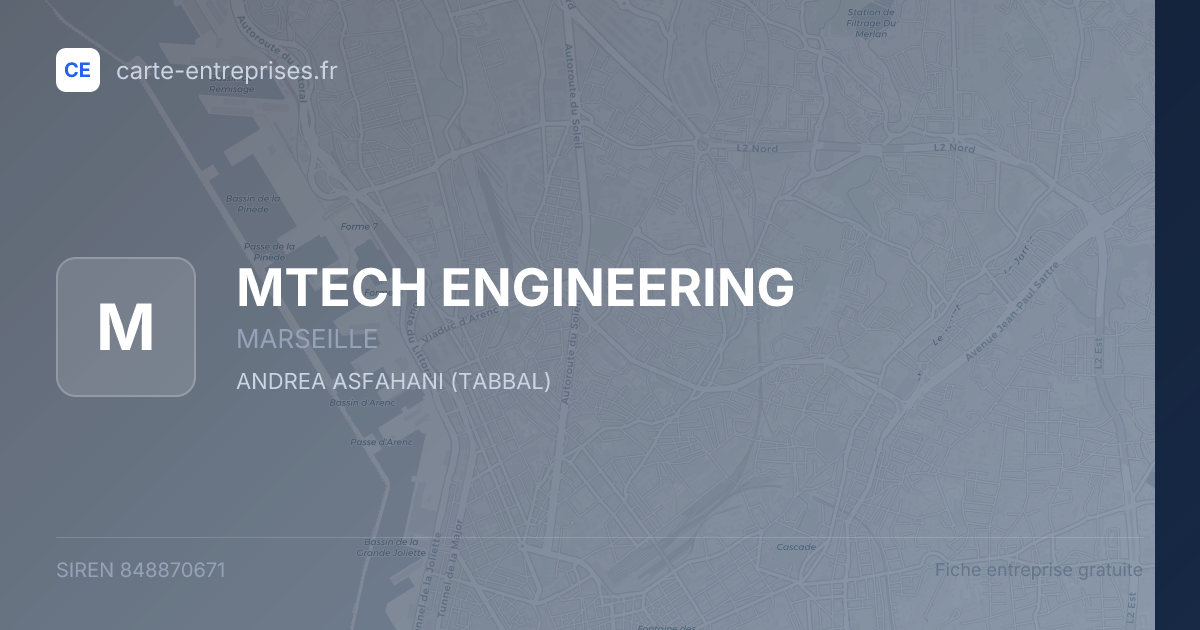 MTECH ENGINEERING — 848870671 — fiche entreprise