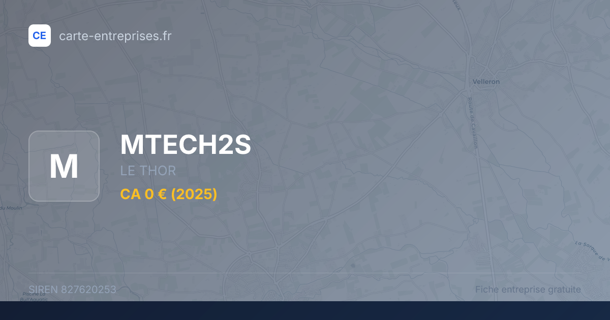 MTECH2S — 827620253 — fiche entreprise