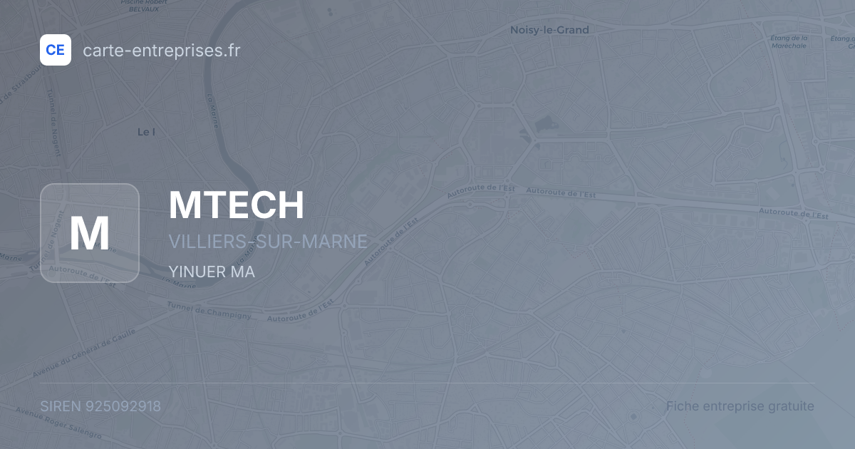 MTECH — 925092918 — fiche entreprise