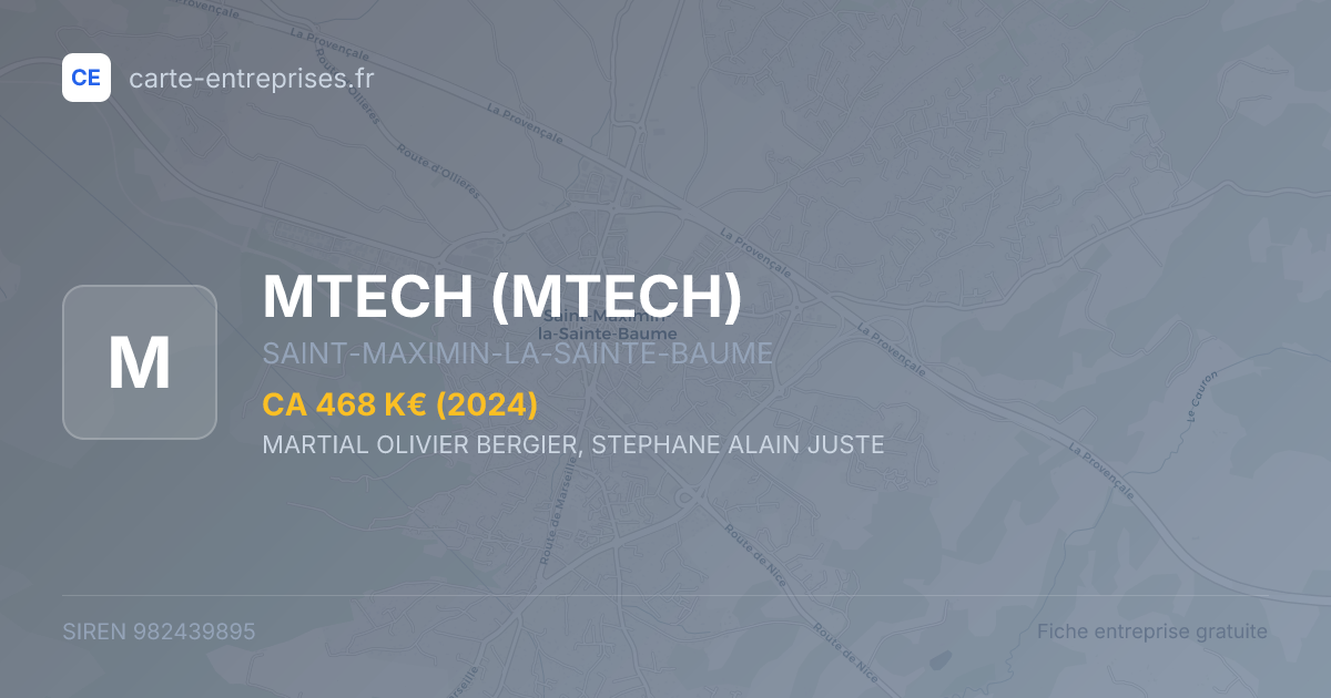 MTECH — 982439895 — fiche entreprise