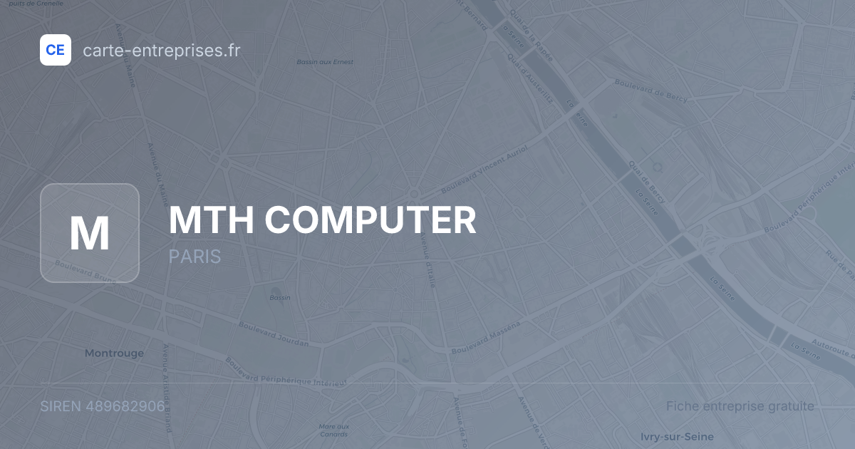 MTH COMPUTER — 489682906 — fiche entreprise