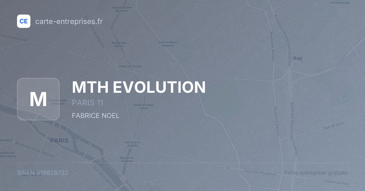 MTH EVOLUTION — 819828732 — fiche entreprise