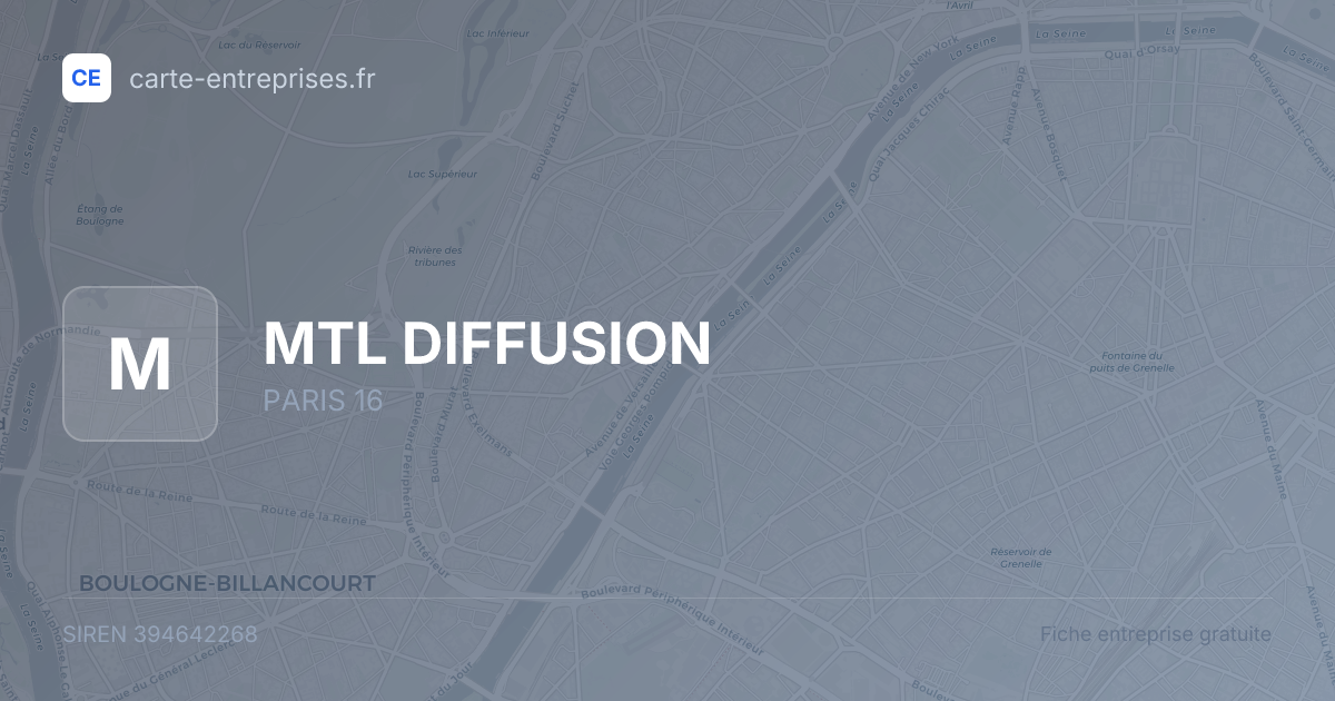 MTL DIFFUSION — 394642268 — fiche entreprise