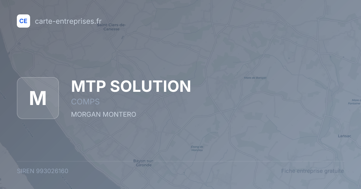 MTP SOLUTION — 993026160 — fiche entreprise