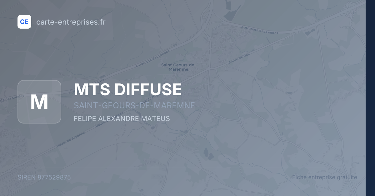 MTS DIFFUSE — 877529875 — fiche entreprise