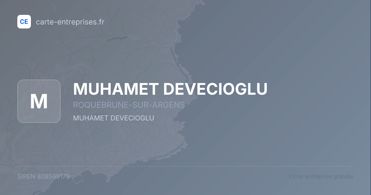MUHAMET DEVECIOGLU — 808599179 — fiche entreprise