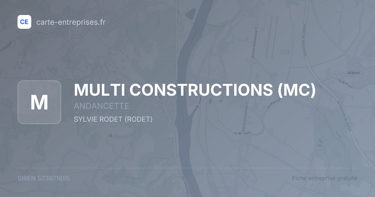 MULTI CONSTRUCTIONS (MC) — 523971695 — fiche entreprise