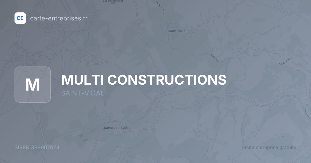 MULTI CONSTRUCTIONS — 339907024 — fiche entreprise
