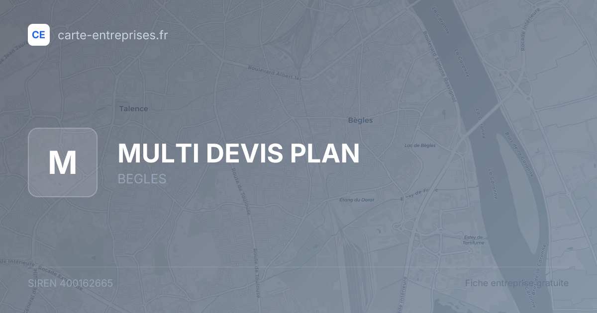 MULTI DEVIS PLAN — 400162665 — fiche entreprise