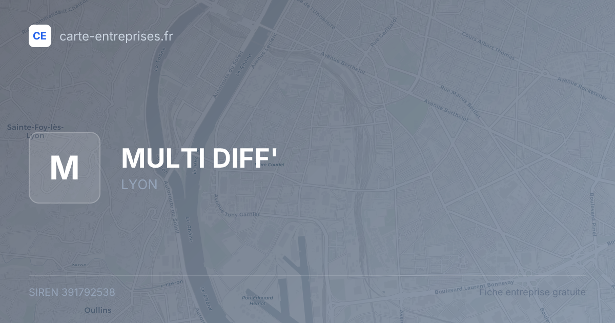 MULTI DIFF' — 391792538 — fiche entreprise