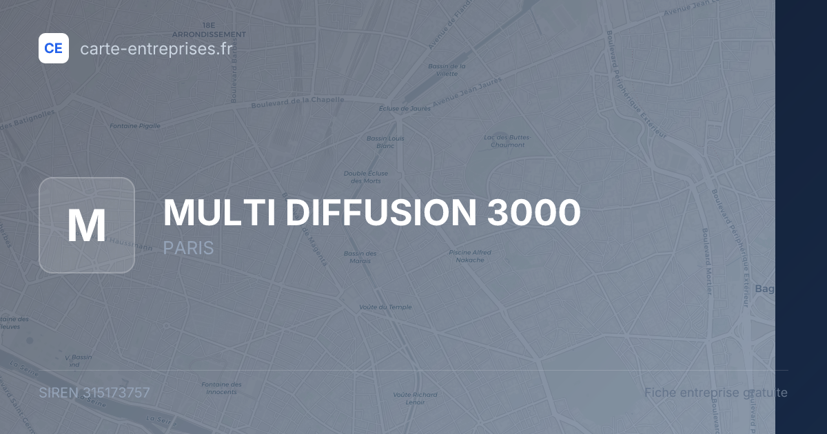 MULTI DIFFUSION 3000 — 315173757 — fiche entreprise