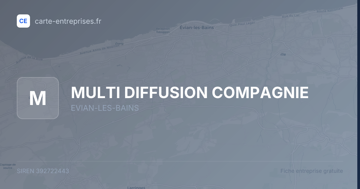 MULTI DIFFUSION COMPAGNIE — 392722443 — fiche entreprise