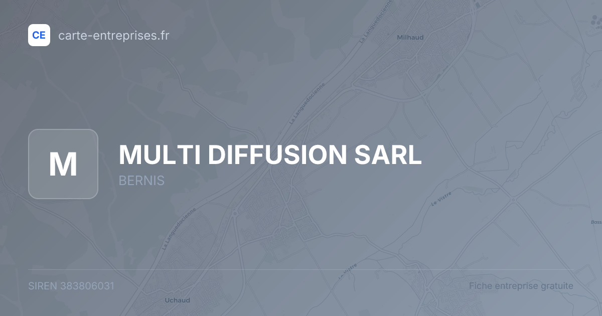 MULTI DIFFUSION SARL — 383806031 — fiche entreprise