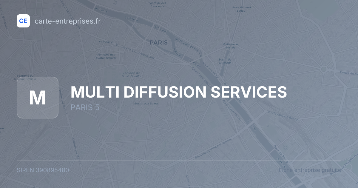 MULTI DIFFUSION SERVICES — 390895480 — fiche entreprise