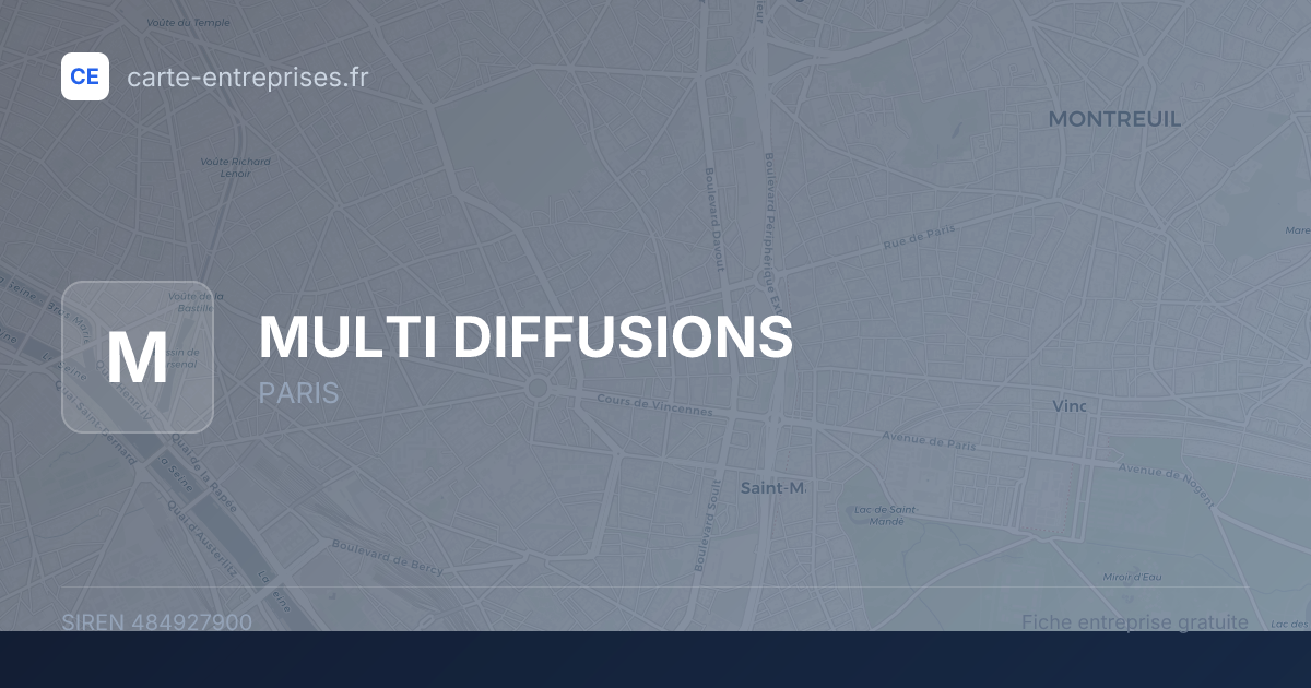 MULTI DIFFUSIONS — 484927900 — fiche entreprise