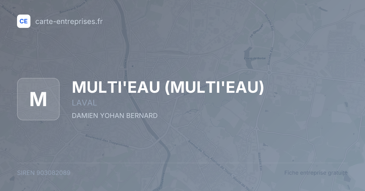 MULTI'EAU — 903082089 — fiche entreprise