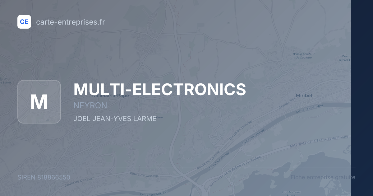 MULTI-ELECTRONICS — 818866550 — fiche entreprise