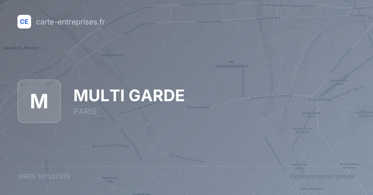MULTI GARDE — 331532929 — fiche entreprise