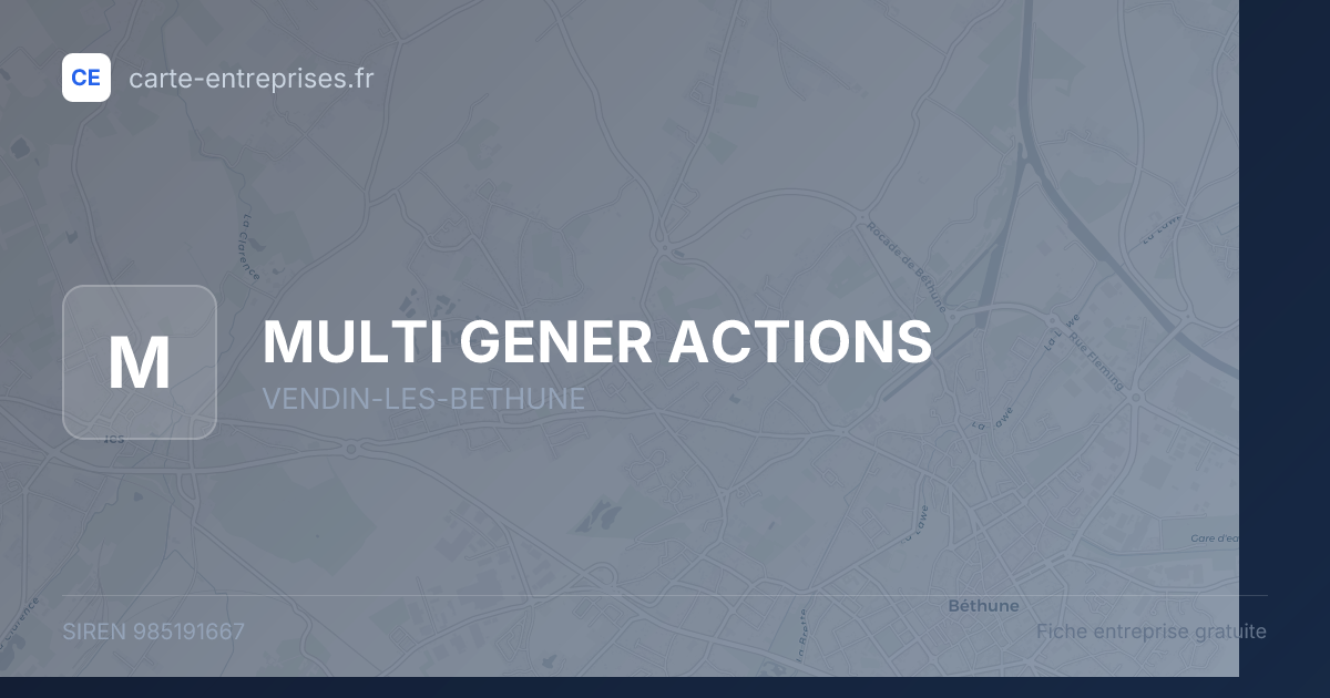 MULTI GENER ACTIONS — 985191667 — fiche entreprise