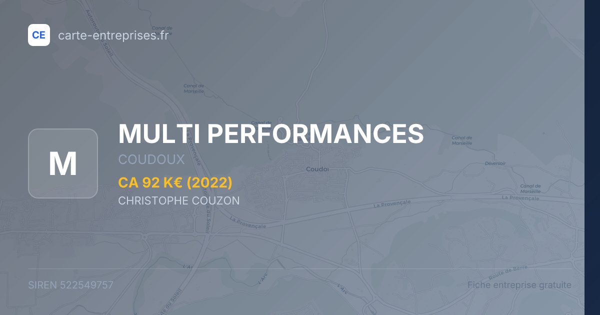 MULTI PERFORMANCES — 522549757 — fiche entreprise