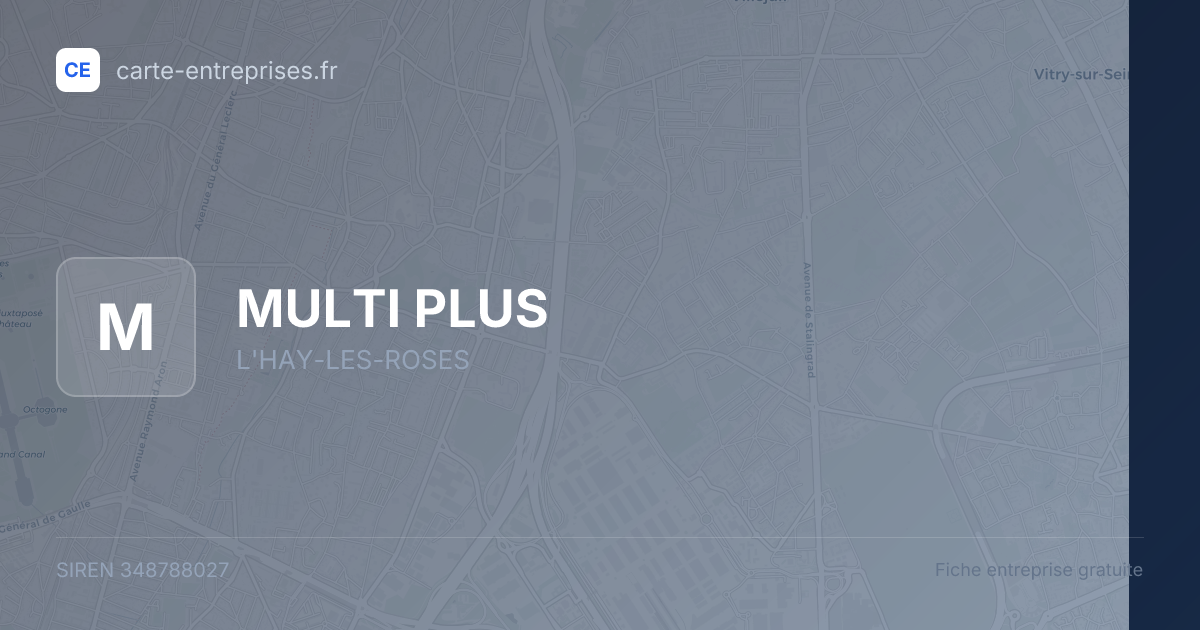 MULTI PLUS — 348788027 — fiche entreprise