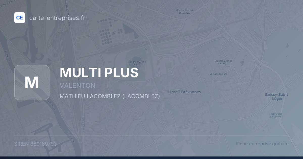 MULTI PLUS — 889169793 — fiche entreprise