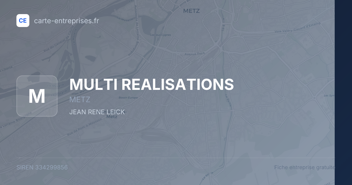 MULTI REALISATIONS — 334299856 — fiche entreprise