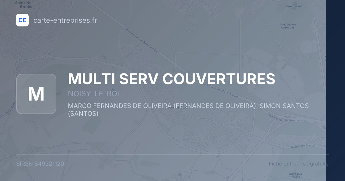MULTI SERV COUVERTURES — 849321120 — fiche entreprise