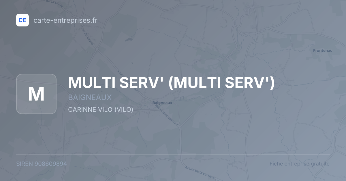 MULTI SERV' — 908609894 — fiche entreprise