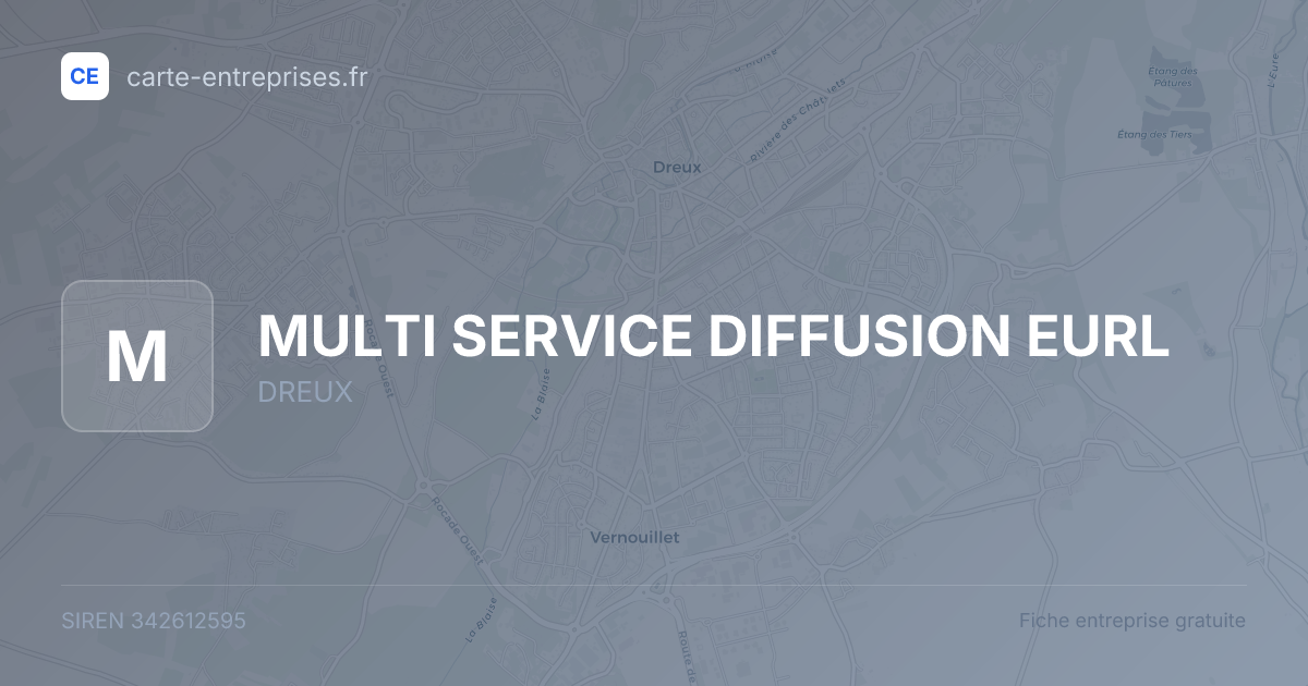 MULTI SERVICE DIFFUSION EURL — 342612595 — fiche entreprise
