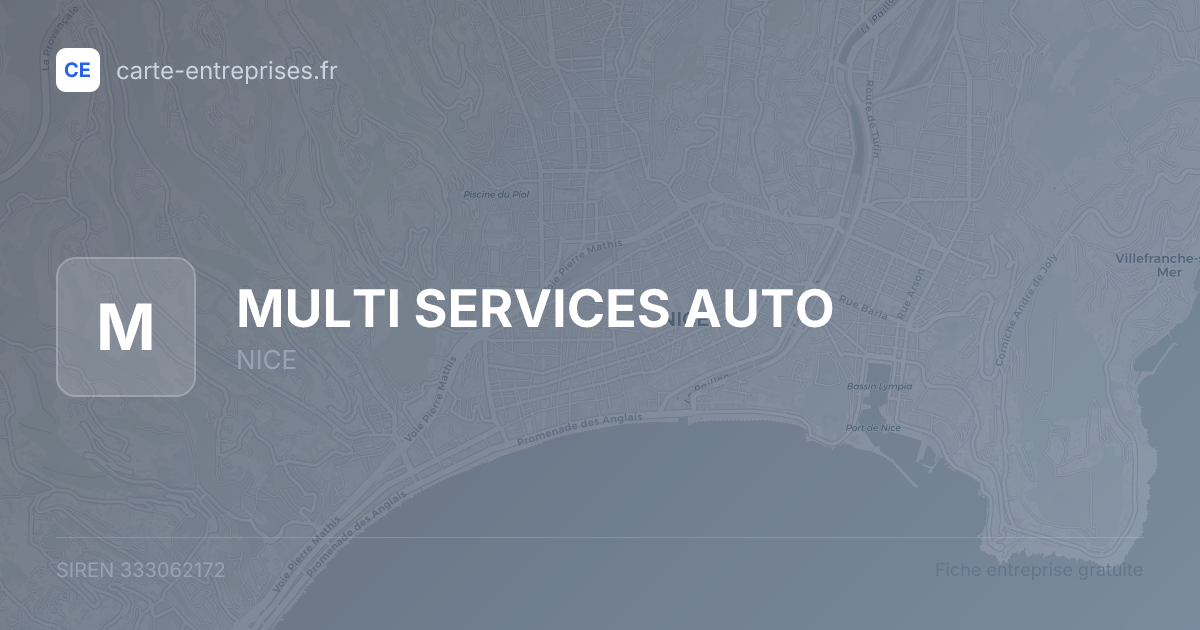 MULTI SERVICES AUTO — 333062172 — fiche entreprise