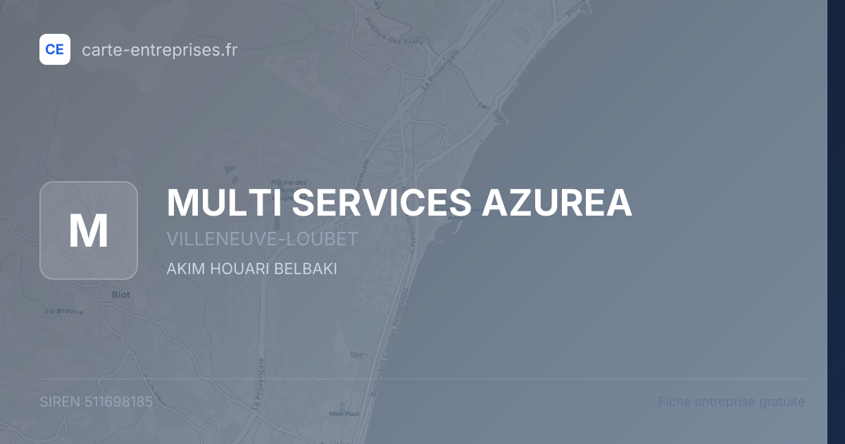 MULTI SERVICES AZUREA — 511698185 — fiche entreprise