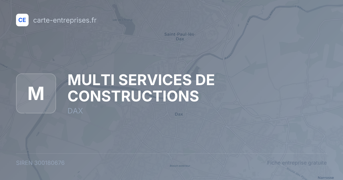MULTI SERVICES DE CONSTRUCTIONS — 300180676 — fiche entreprise
