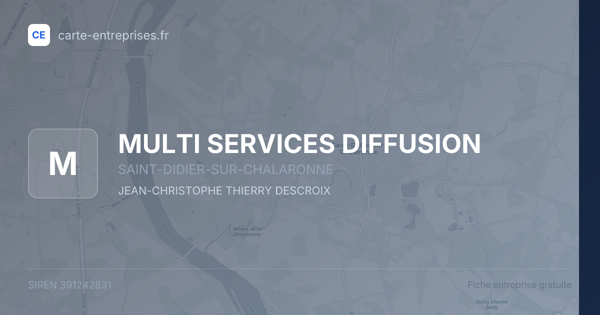 MULTI SERVICES DIFFUSION — 391242831 — fiche entreprise