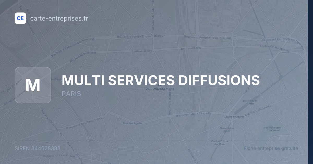 MULTI SERVICES DIFFUSIONS — 344628383 — fiche entreprise