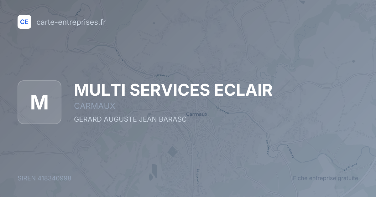 MULTI SERVICES ECLAIR — 418340998 — fiche entreprise