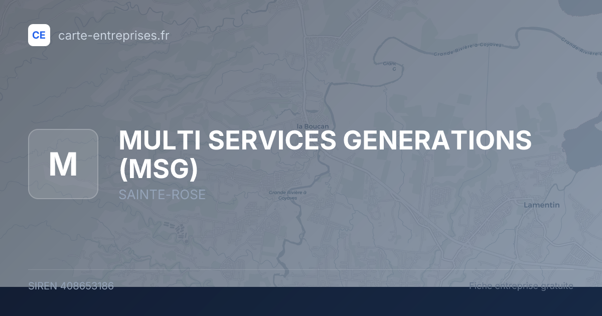 MULTI SERVICES GENERATIONS (MSG) — 408653186 — fiche entreprise