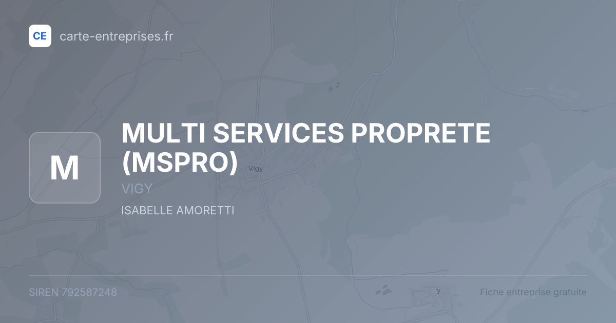 MULTI SERVICES PROPRETE (MSPRO) — 792587248 — fiche entreprise