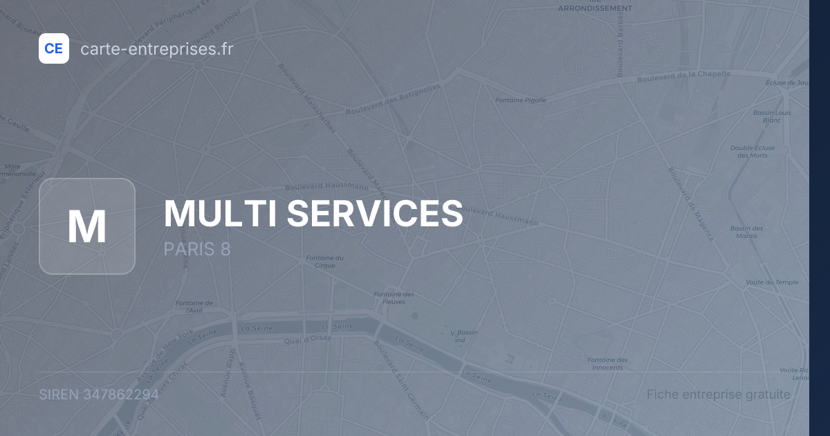 MULTI SERVICES — 347862294 — fiche entreprise