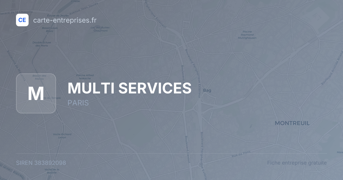 MULTI SERVICES — 383892098 — fiche entreprise