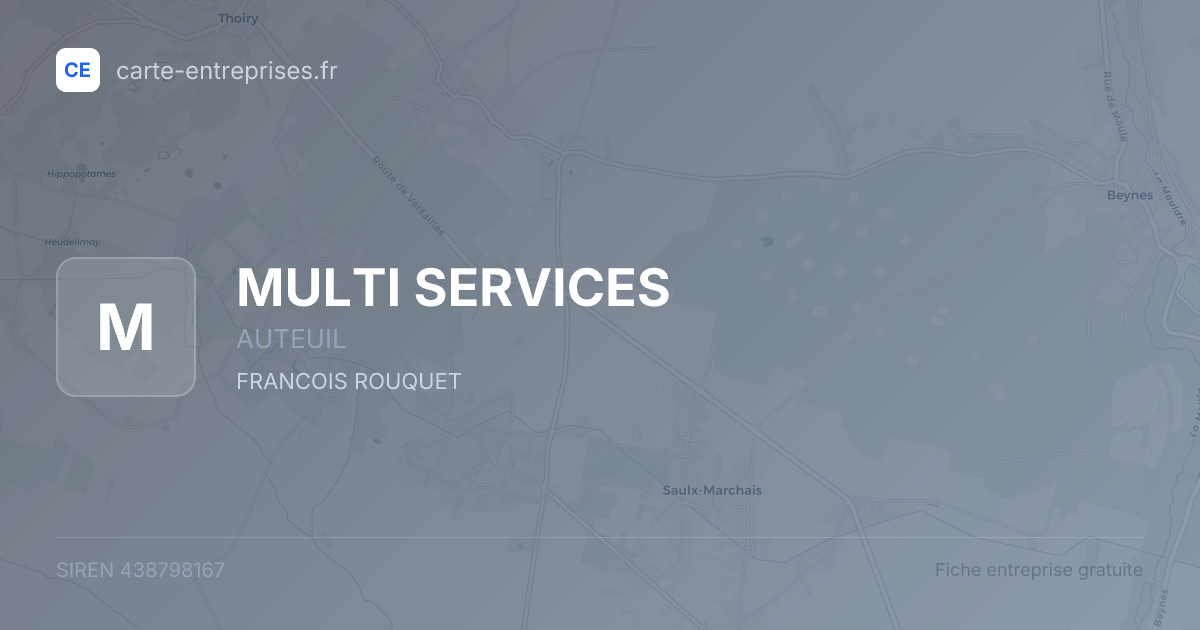 MULTI SERVICES — 438798167 — fiche entreprise