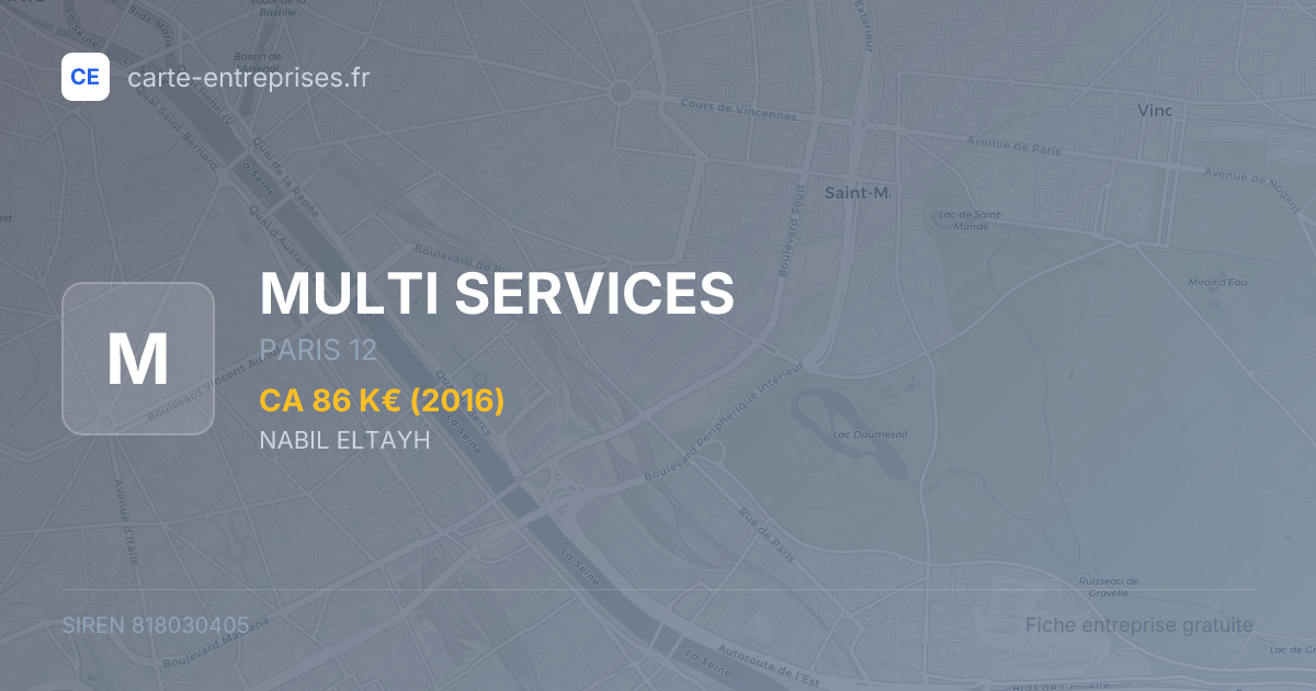 MULTI SERVICES — 818030405 — fiche entreprise