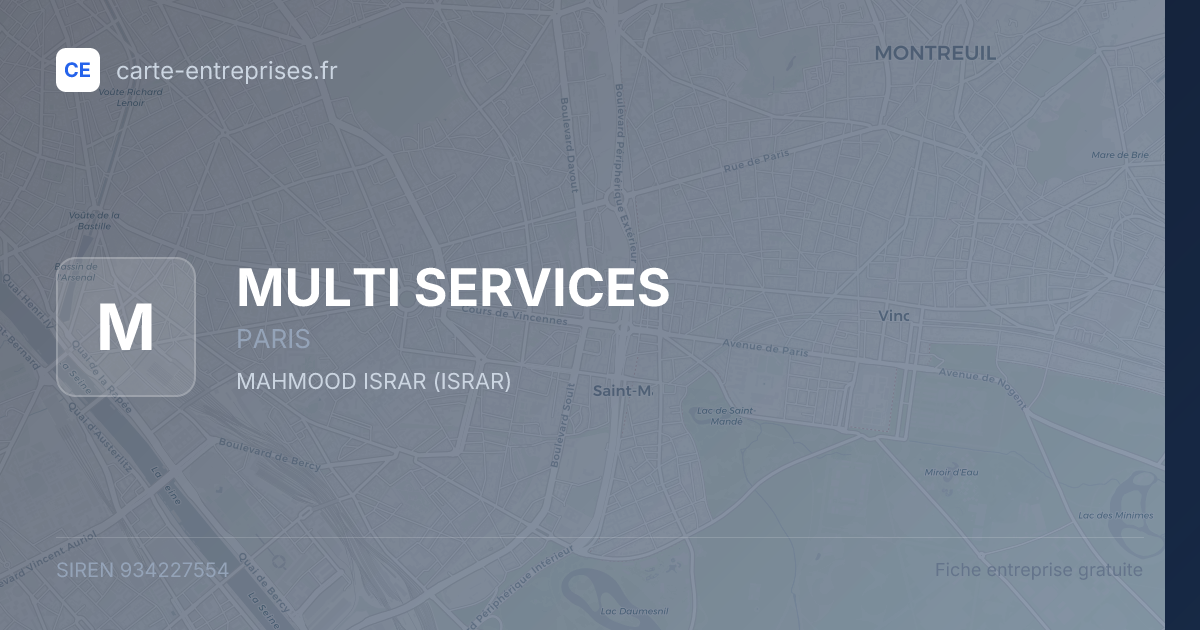 MULTI SERVICES — 934227554 — fiche entreprise