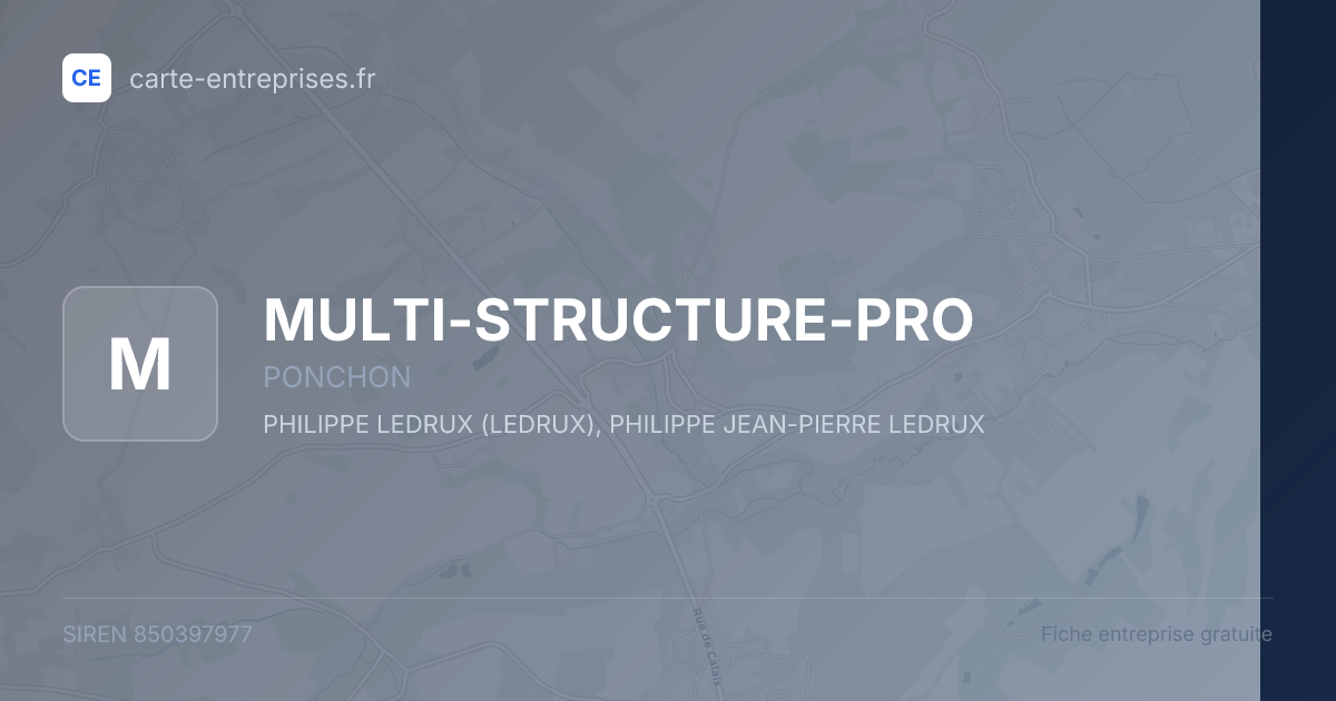 MULTI-STRUCTURE-PRO — 850397977 — fiche entreprise