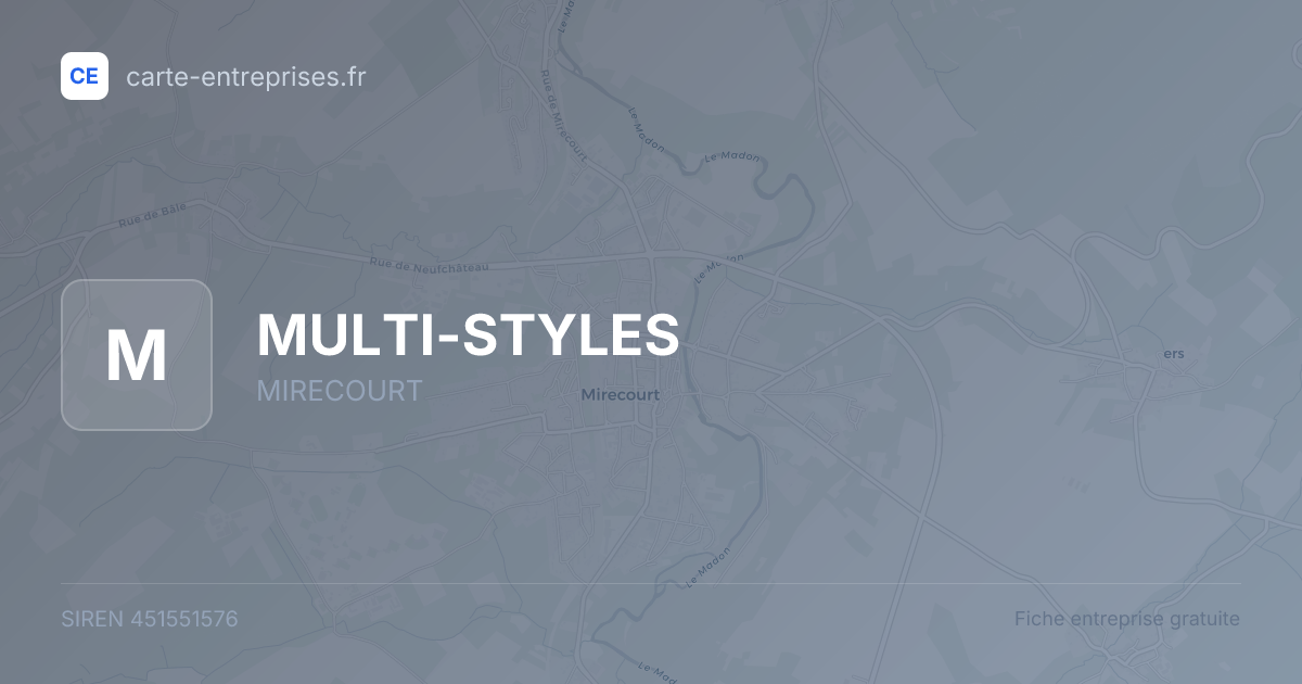 MULTI-STYLES — 451551576 — fiche entreprise